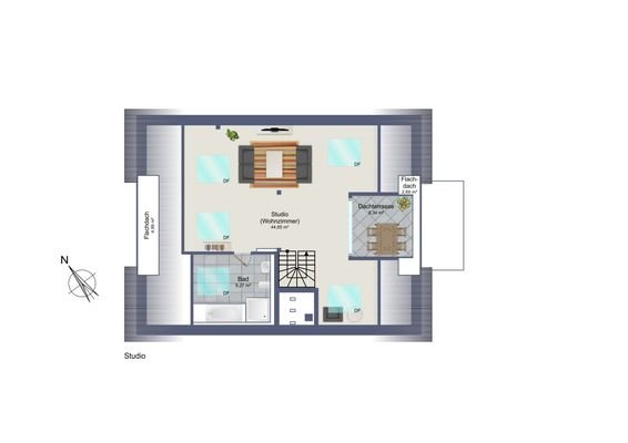 Grundriss Studio möbliert