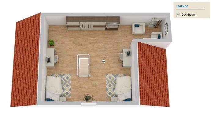 Grundriss 3D Dachgeschoss