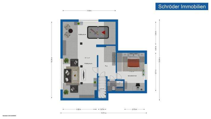 Grundriss Obergeschoss - Maße können abweichen