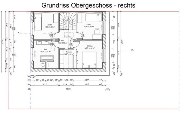 Grundriss Obergeschoss - rechts