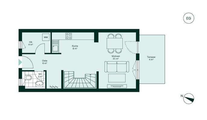 Geräumiges Erdgeschoss mit viel Stauraum