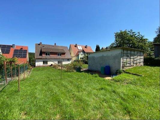 Ansicht Süd-West - Wohnhaus und Nebengebäude