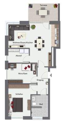 Grundriss Whg. 2 - nicht maßstabsgerecht 