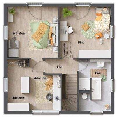 Obergeschoss mit Ankleide