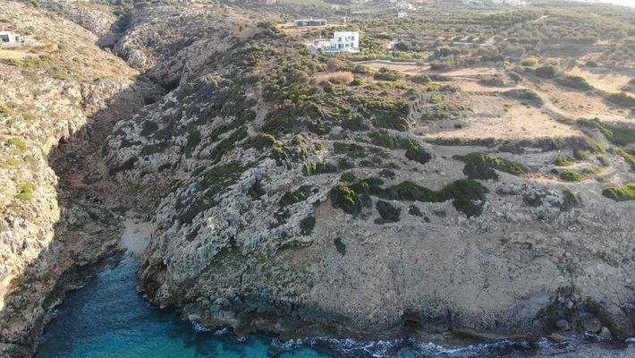 Kreta, Plaka: Erstklassiges Strandgrundstück mit Panoramablick zu verkaufen