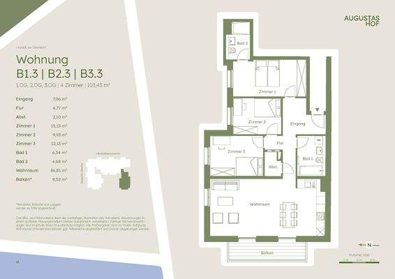 Augusta Grundriss B1.3 B2.3 B3.3