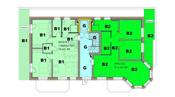 Grundriss Haus B - Erdgeschoss