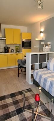 Wohn-/Schlafzimmer mit offener Küche