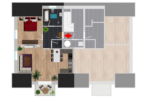 Grundriss / Wohnbeispiel