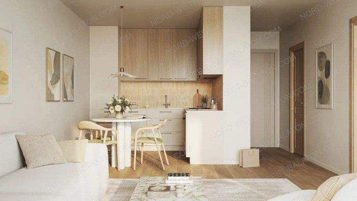 Wohn-/Esszimmer mit offener Küche