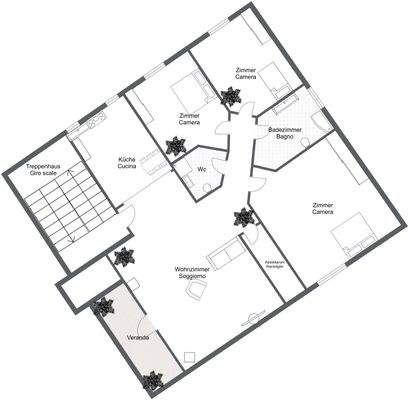 Sassari - 1. Etage - 2D Floor Plan