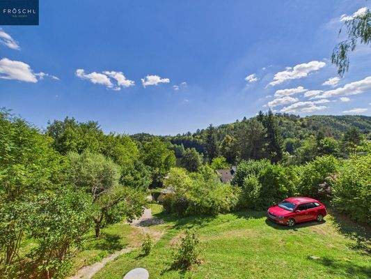 Blick von der Terrasse auf den Sausee Thurnberg