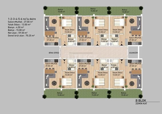 Apartments with Modern Living Spaces in Merkez Yalova