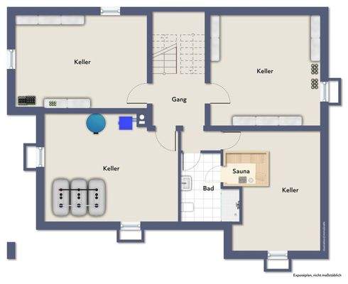 Grundriss vom Kellergeschoss