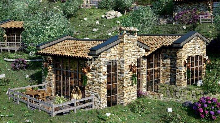 Single-Floor Stone Houses in Green Area in Mugla Milas