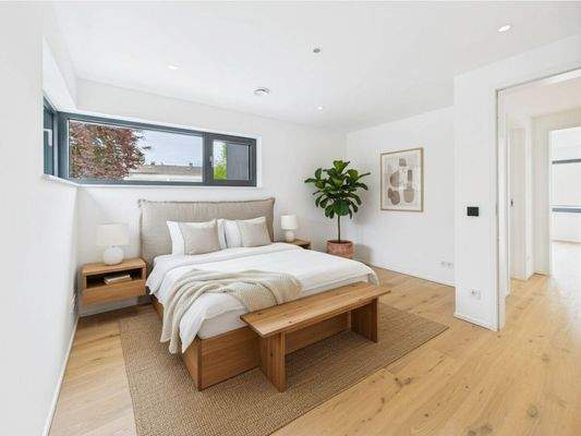 Schlafzimmer im Obergeschoss (Visualisierungsbeispiel)