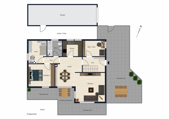 Grundriss EG mit Garage
