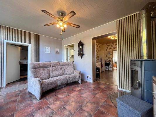 Wohnzimmer Kaminsicht