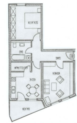 2- Raum Wohnung mit Balkon