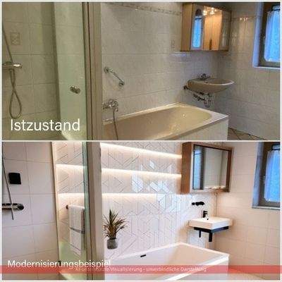 Badezimmer im OG mit KI überarbeitet