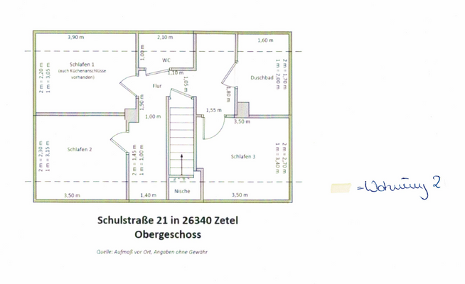 Grundriss OG mit Aufteilung 