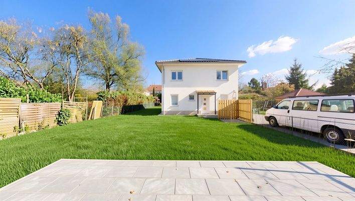 EG Terasse - Blick zum Garten (geplant)