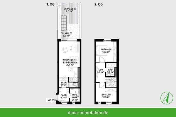 WE 01 im 1. und 2. OG