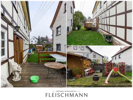 Terrasse mit Kinderspielplatz