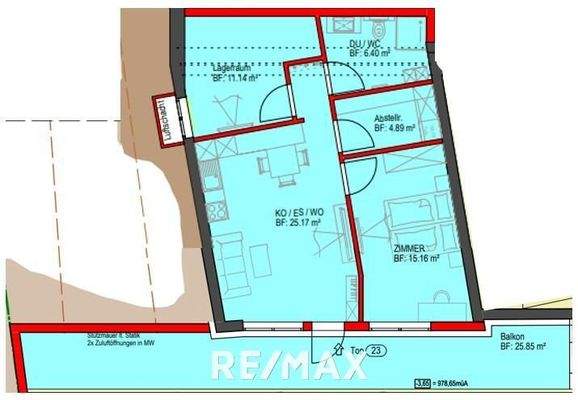 Pfunds - Grundriss - Top 23