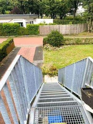 Blick von der Stahltreppe