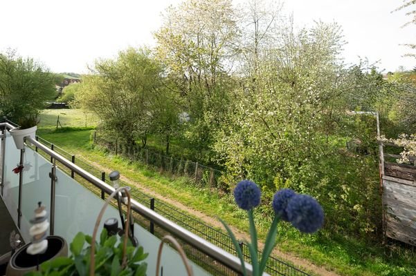 Schöner Blick vom Balkon ins Grüne