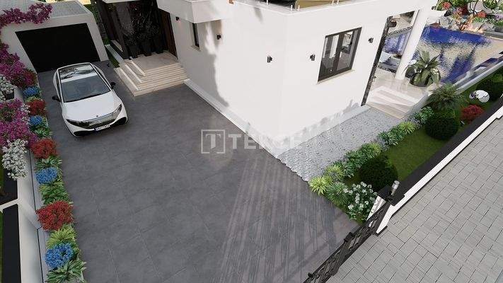 Detached Villa with Sea and Mountain View in Girne Edremit