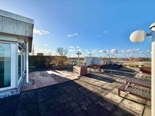 Dachterrasse im Winter