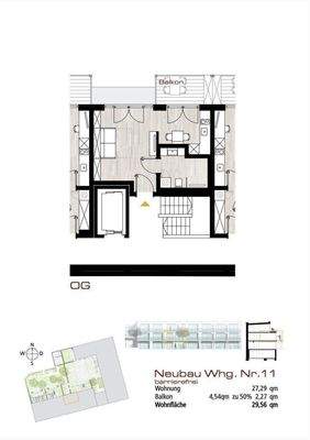 Grundriss Balkonwohnung Nr. 11