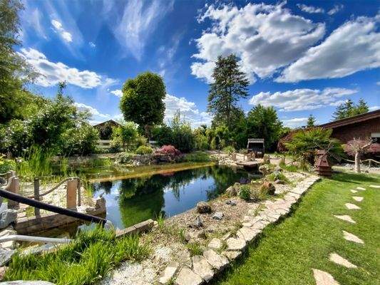 Schwimmteichanlage mit Strand