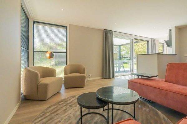 Luxus Wohnzimmer Chalet Schouwen Duin Mit Künstlerischem Wandgemälde003