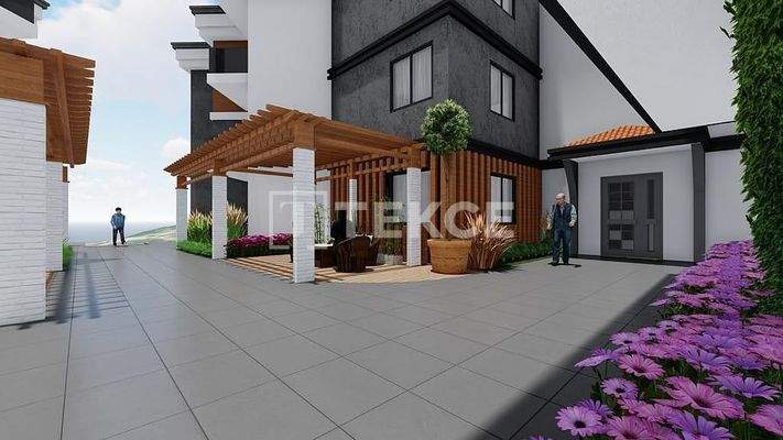 Apartments in a Complex with Sea and City Views in Çınarcık