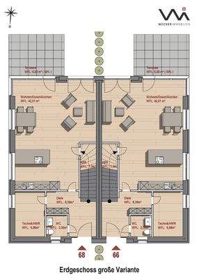 Grundriss 1 Haus Nr. 68 I 66