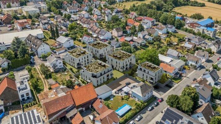 Vogelperspektive des gesamten Projektes und Umgebung