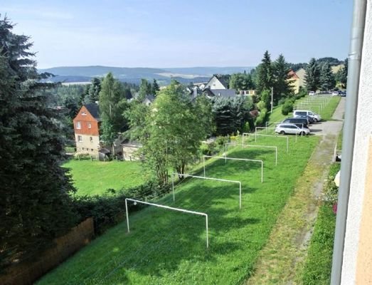 Blick vom Balkon ins Erzgebirge