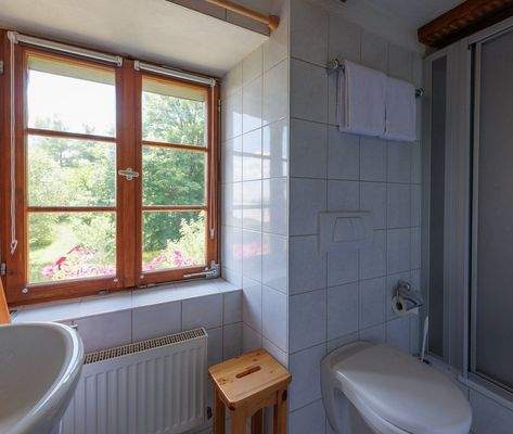 Dusche/WC in jedem Gästezimmer