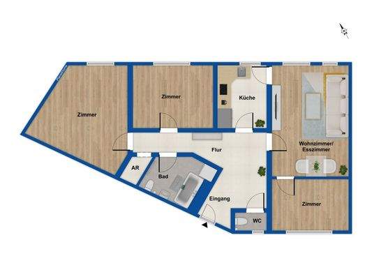 Grundriss - Hochparterre