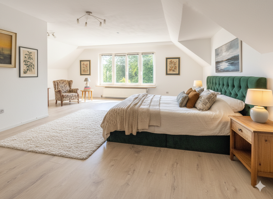 Zimmer im Dachgeschoss Staging