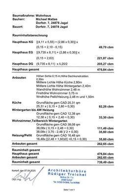 Berechnung umbauter Raum