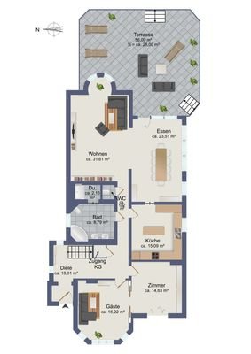 Grundriss Erdgeschoss (Schematische Darstellung)