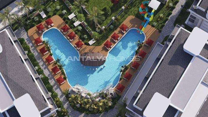 Flats with Rich Social Amenities near the Beach in Alanya