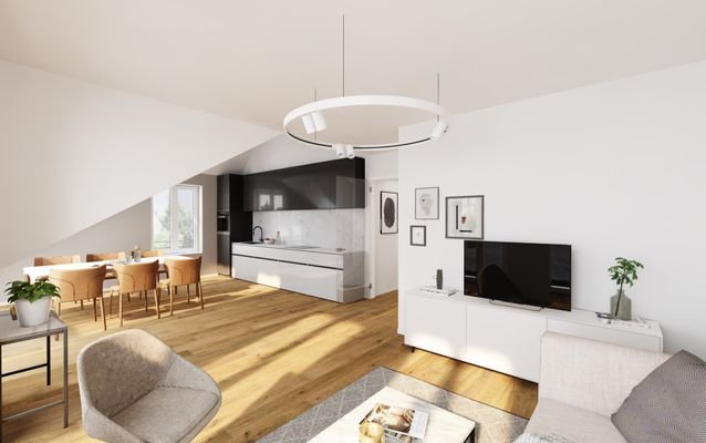 Visualisierung Küche/Wohnzimmer