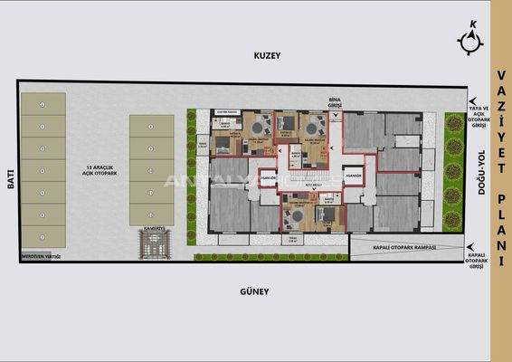 Apartments with Indoor Parking in Antalya Muratpasa