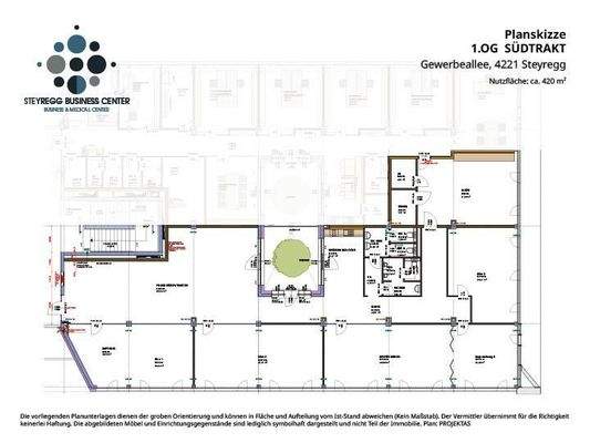Planskizze 1.OG Südtrakt