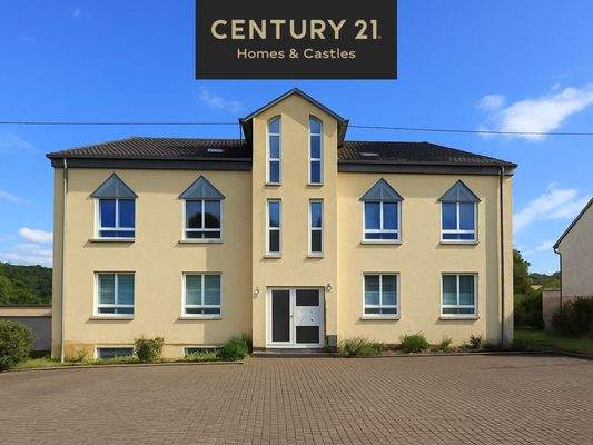 Frontansicht mit Parkplatz